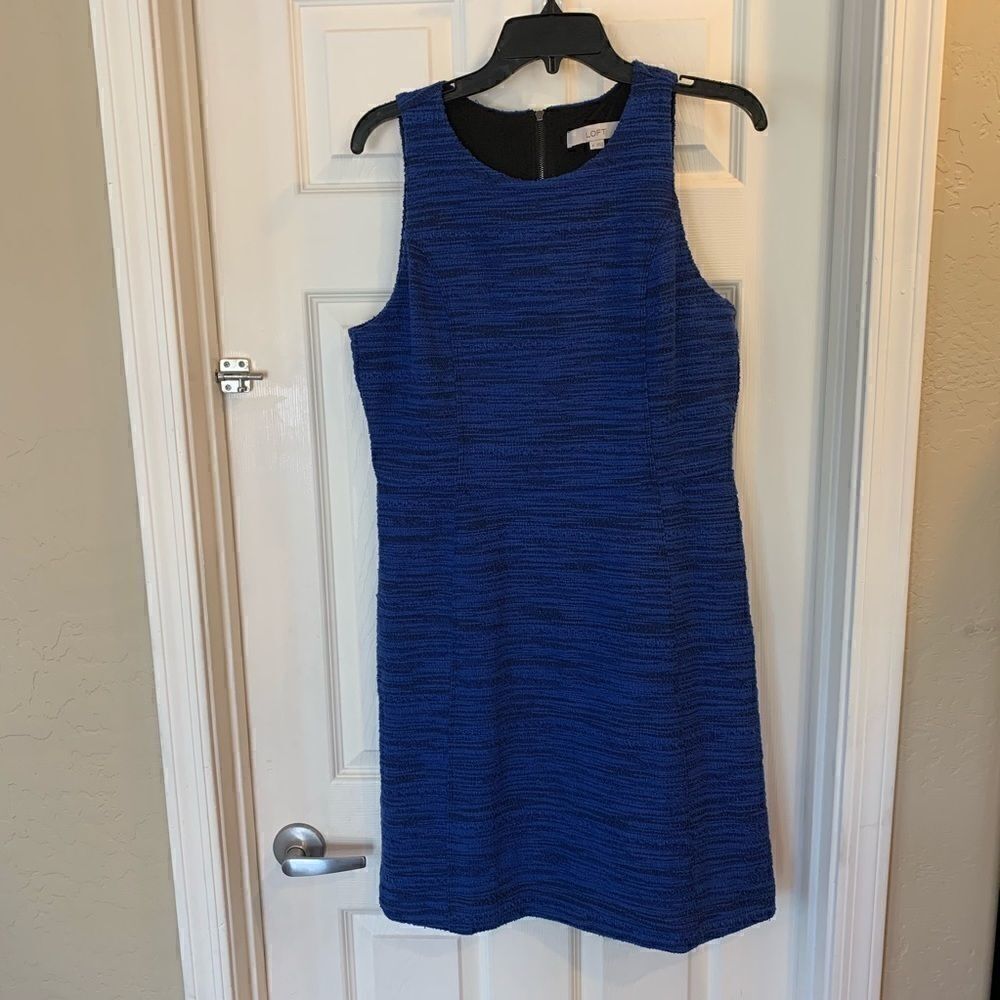 Loft Blue Lined Dress Size 10